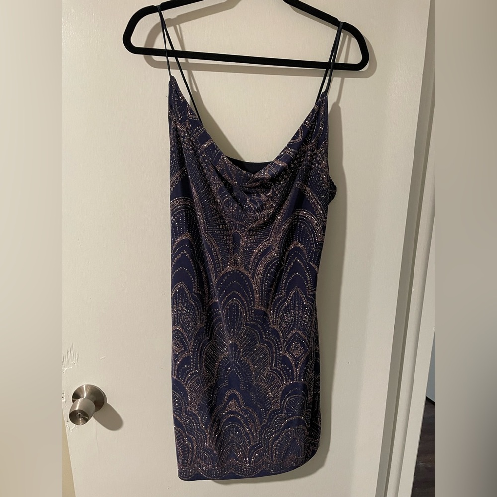 Navy mid length dress